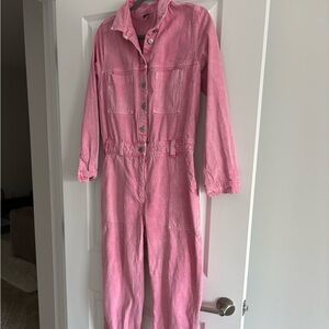 Old Navy Pink Denim Jumpsuit